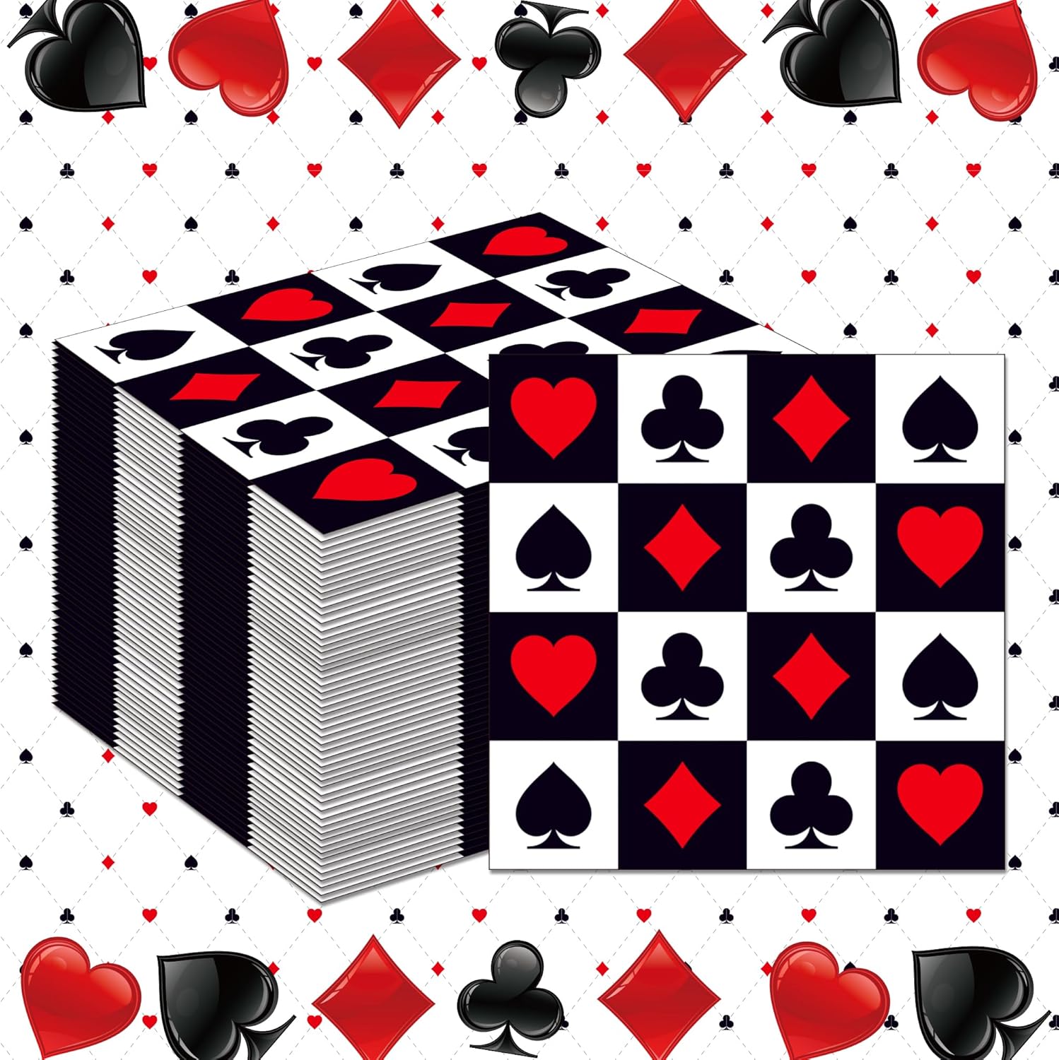 Party Games No Supplies - 20/40/60/80 SZT. Serwetki z motywem kasynowym,