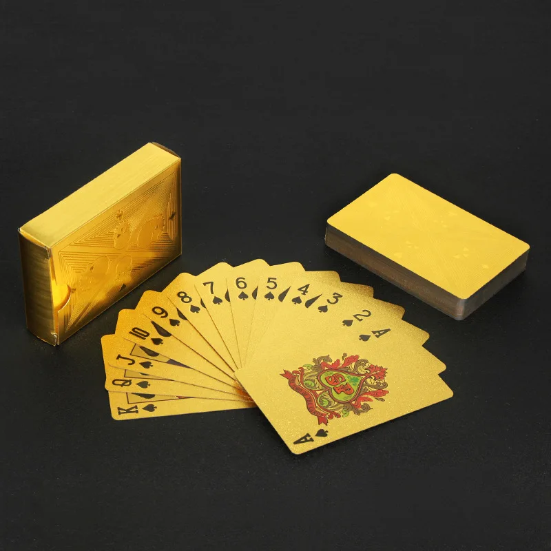Party Games Using Cards - Karty do pokera ze złotej folii